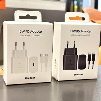 Samsung 45W PD Ladegerät Super Schnelle Lade Für Galaxy S25 Ultra Plus FE S24 S23 S22 A56 A55 A36 A17 EU