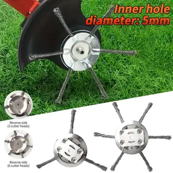 6 Zoll Universal Unkraut Bürsten kopf Stahldraht Rad Gras Trimmer Kopf Entfernung Moos Rost Rasenmäher Gras