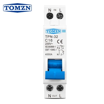 TOMZN TPN 1P+N Mini-Leitungsschutzschalter MCB 6A 10A 16A 20A 25A 32A DIN-Schienenmontage