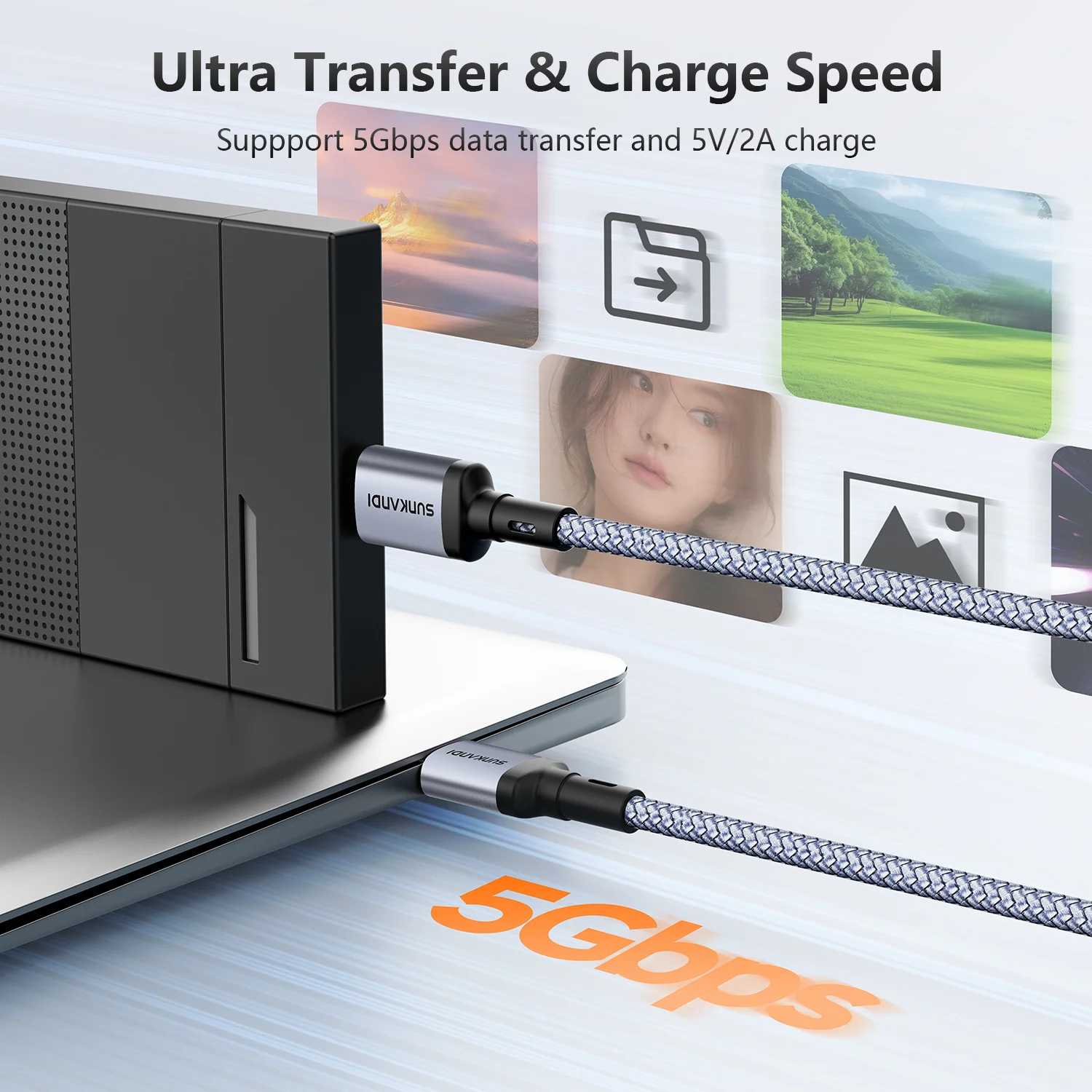 SUNKANDI 10 Gbps Micro-B-auf-USB-C-Festplattenkabel – Bild 2