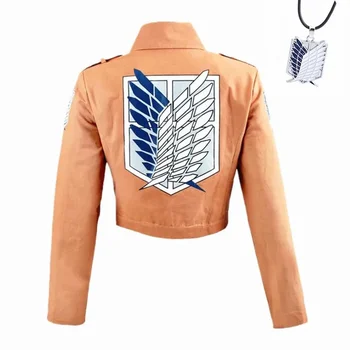 Anime Film Riesige gelbe Jacke Kostüm Bedruckte Wings of Freedom Mantel Halloween Cosplay Männliche