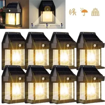 1/2/4/8 Solar-Wandleuchten, IP44, Bewegungsmelder, LED-Laterne, Wandmontage, geeignet für Außenbeleuchtung