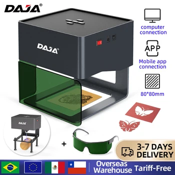 DAJA DJ6 Mini tragbarer Lasergravierer Diy Bluetooth-Maschine bemalte Erkennungsmarke Papier Leder Holz