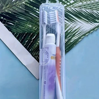 Transparente Zahnbürstenbox, Organizer-Etui, Tragbare Zahnbürstenhalterung, Plastik-Zahnpasta-Box