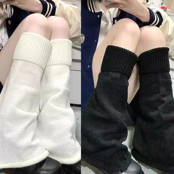 Y2k Winter-Beinstulpen, flauschige/gestrickte Armstulpen, Gothic-Lolita-Strick, lange Socken