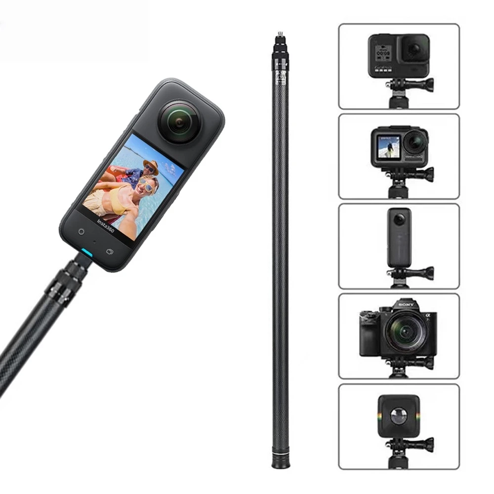 3M Carbon Fiber Selfie Stick für Insta360 X 4/5/ONE/RS