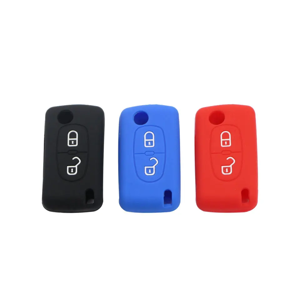 2 knöpfe silikon auto schlüssel fall abdeckung flip remote – Bild 2