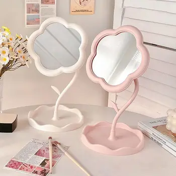 Desktop-Make-up-Spiegel, sonnenblumenförmig, niedlicher, mädchenhafter Herz-Schminkspiegel, abnehmbarer