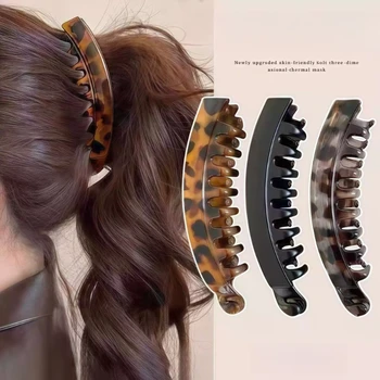 Schildpatt-Bananen-Haarspange, fischförmige Haarnadel für Damen, Haarspangen, Haarklammern, Twist-Klammer
