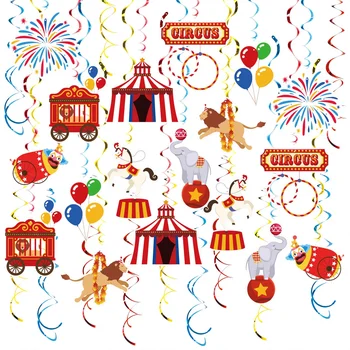 Karneval Hängende Flagge Wimpelkette Girlande Streamer für Karneval Zirkus Kinder Geburtstag Hochzeit Outdoor