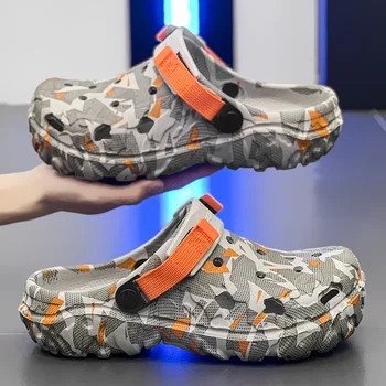 Männer Clogs Hausschuhe Sandale Männer Garten Schuhe Flache Camouflage Sandalen Männlichen Turnschuhe