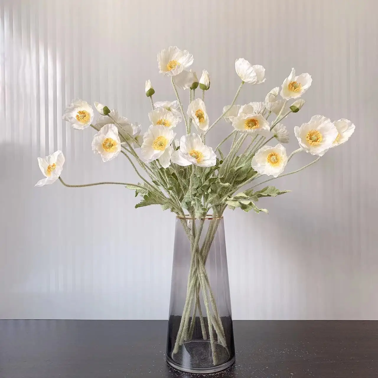 4-köpfiger künstlicher Blumenstrauß Mohn gefälschte Blumen – Bild 3