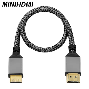 Nylon MINI HDMI zu HDMI Kabel HDMI2.0 MINIHDMI Stecker A Stecker 4K 60HZ HD 1080P Adapter Konverter 1M 2M 3M