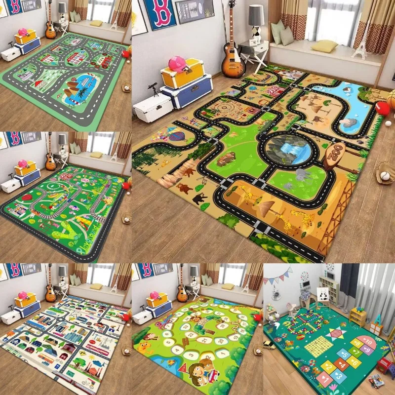 Kinder-Verkehrsspielmatte, Straßenkarten-Teppich