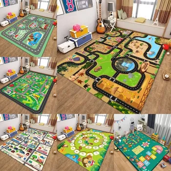 Kinder-Verkehrsspielmatte, Straßenkarten-Teppich, pädagogischer Teppich für Vorschule, Zuhause, Spielzimmer