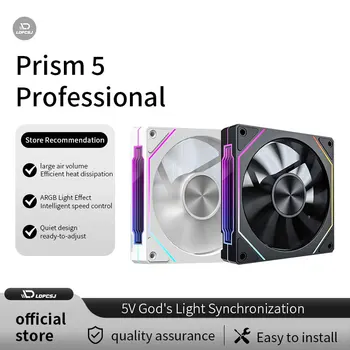 LDPCSJ OEM PRISM 5 PRO Computer-Gehäuselüfter 12cm ARGB 4-Pin PWM Leiser Kühllüfter 12V Großes Luftvolumen