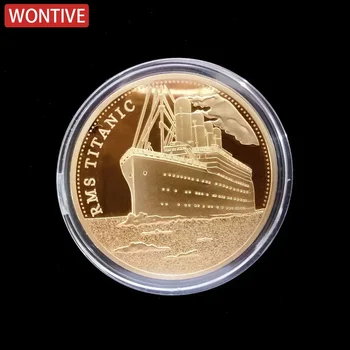 Vergoldete Münze, Titanic-Schiff, Sammlermünzen, Incident, Kunstsammlung, Medaille, Gedenkmünzen, Souvenir