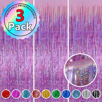 3/2/1 Pack Party Hintergrund Vorhänge Glitter Gold Lametta Fransen Folie Vorhang Geburtstag Hochzeit