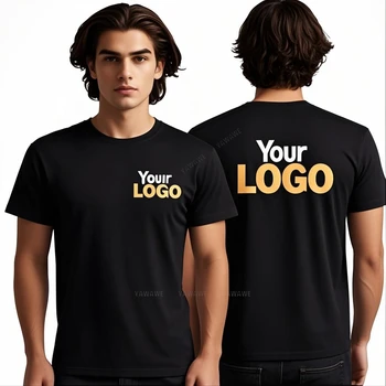 Maßgeschneidertes T-Shirt. Fügen Sie hier Ihre eigene Nachricht hinzu. Bequemes Herren-T-Shirt aus
