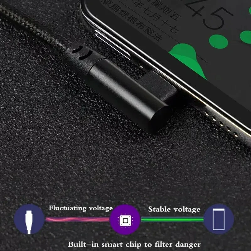 USB-C auf USB-C Winkelkabel 90 Grad, Nylon, 0,25 bis 3 m – Bild 6