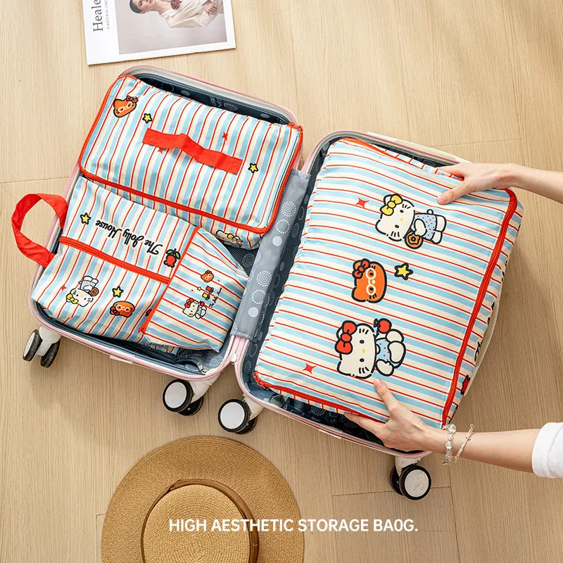 Hello Kitty Gestreifte Reise-Aufbewahrungstaschen – Bild 2