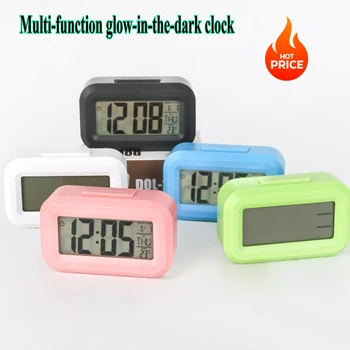 Wecker Digitaluhr LED Elektronisch mit Hintergrundbeleuchtung Snooze Kalender für Home Office Desktop Tisch
