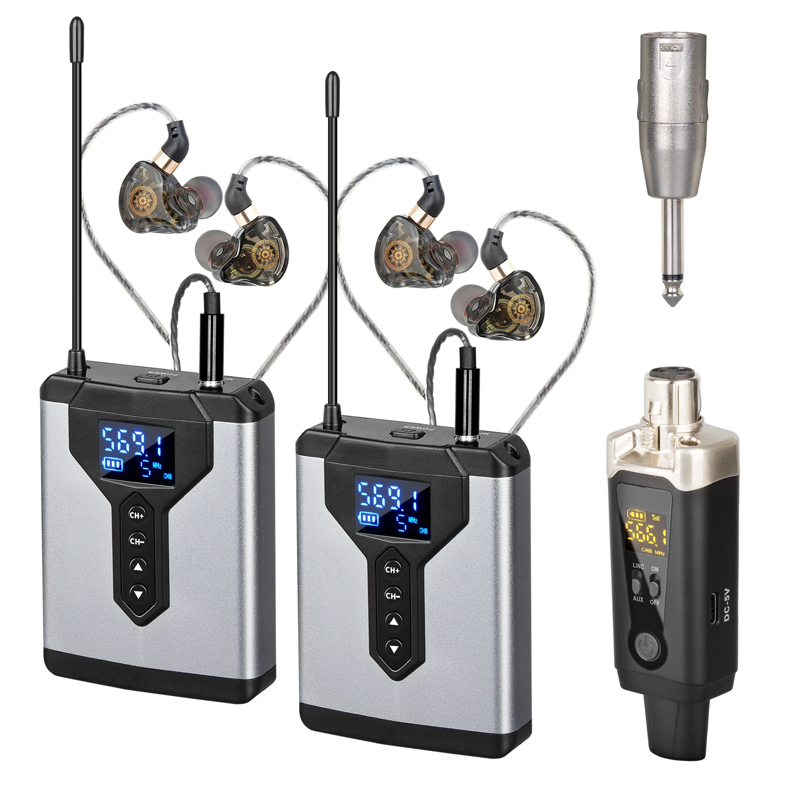 Stereo-UHF-In-Ear-Überwachungs-Funksystem DT1/2/4 Sender und – Bild 2