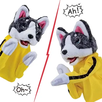 Kind Kung Fu Husky Handschuhe Spielzeug Kampf Hund Boxen Handpuppe Hand Finger Plüsch Puppe Interaktive