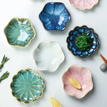 Japanische Keramik Platte Retro Ofen Glasur Grill Mini Dipping Dish Sashimi Sushi Sojasauce Gerichte Hause
