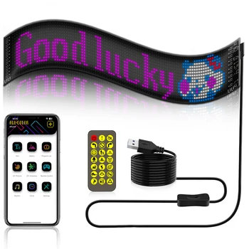 LED-Autoschild, programmierbares LED-Matrix-Panel, flexibles Display, Animation, Scrollschild, APP-Steuerung