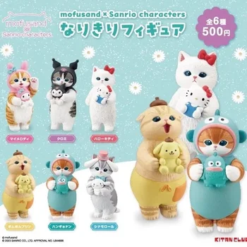 Mufosand Charaktere Hello Kitty Pompompurin Kuromi Kawaii Katzen Neko Blind Box Puppe Geschenk Spielzeug