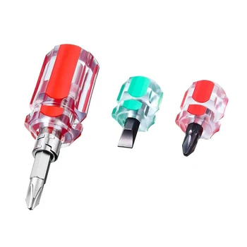 Kurzes Schraubendreher-Flachkopf-Kreuzkopf-2-in-1-Set für schmale Räume, Reparatur von Nähmaschinen (3 Stück)