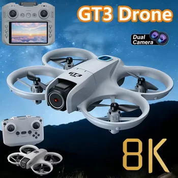GT3 Mini-Drohne 8K HD Doppelkamera WIFI FPV Quadcopter mit Propellerschutz, RC-Spielzeug für Anfänger