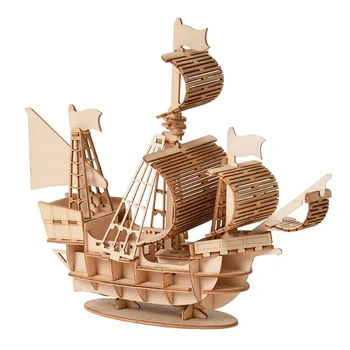 3D Segelboot Holz Puzzle Montage Modell Puzzle DIY Holz Handwerk 3D Puzzle Geschenke Desktop Dekoration