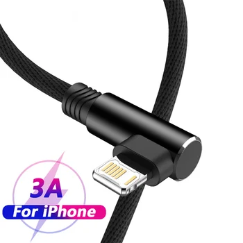 90-Grad-USB-Kabel für iPhone 14 13 12 11 Pro Max X XR 6s 7 8 Plus 2m 3m Blei Handy-Schnellladekabel