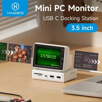 3,5 Zoll IPS Mini-Bildschirm mit USB-C Hub für Systemanzeige, AIDA64