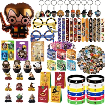 Cartoon Magicss Kinder Geburtstagsparty Dekorations-Set Gesichtsaufkleber Geschenktüten Klatscharmbänder