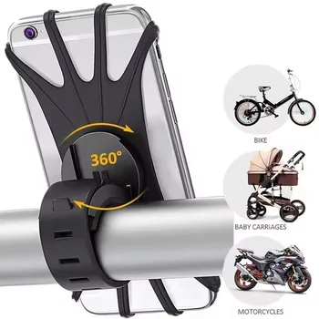 Silikon-Fahrrad-Handyhalterung, universeller Fahrrad- und Motorrad-Handyhalter, Lenker-Clip-Halterung für 4