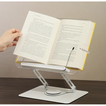 Verstellbarer Leseständer, um 360 Grad drehbarer Buchständer, faltbares Desktop-Bücherregal, elastische