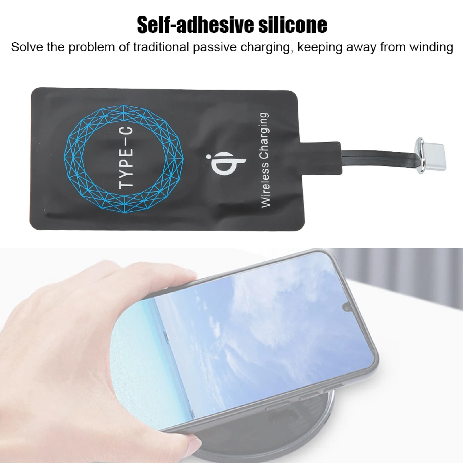 2PCS Typ-C Wireless Adapter Tragbare Lade Empfänger Drahtlose – Bild 2