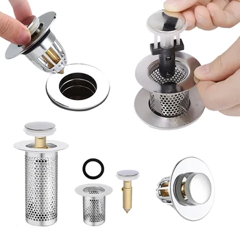 Waschbecken Stecker Anti Geruch Pop-Up Bounce Core Becken Stopper Haar Catcher Dusche Waschbecken Sieb