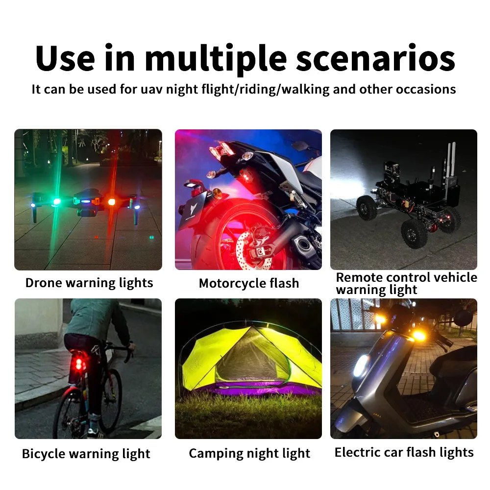 Motorrad Licht Drone Strobe Licht 7 Farbe Mini USB LED – Bild 6