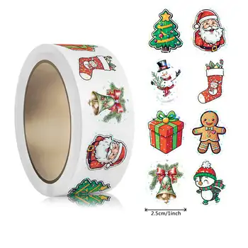 Laser Cartoon Weihnachten Aufkleber Weihnachten Geschenk Verpackung Label Aufkleber Belohnung (500 Stück)