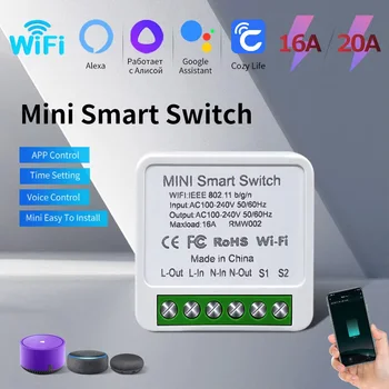 16A/20A WiFi Mini Smart Switch Modul 2-Wege-Steuerung Cozy Life APP-Fernbedienung für Alexa Google Home