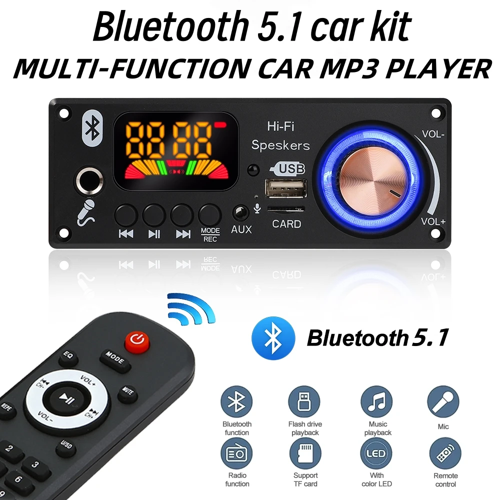 Bluetooth 5.1 MP3 WMA WAV Decoder Board 12V – Bild 2