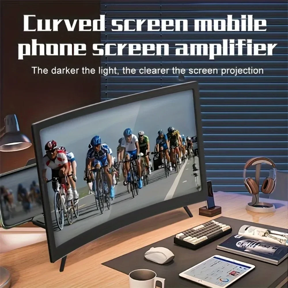 12-Zoll gebogene 3D HD Telefon Bildschirmlupe Film Video – Bild 2