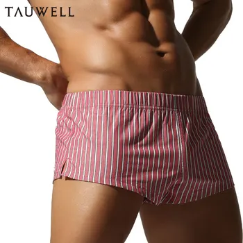 TAUWELL Herren-Lounge-Shorts aus atmungsaktivem, weichem Stoff, stilvolles gestreiftes Design, bequemer