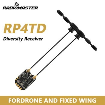 RadioMaster RP4TD ExpressLRS 2,4GHz Diversity-Empfänger mit Doppelantenne für FPV-Drohnen, Flugzeuge