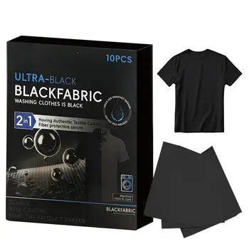 Schwarz Kleidung Farbe Restaurator Blatt Baumwolle Leinen T-Shirts Wäsche Tablet Wiederherstellung (10 Stück)