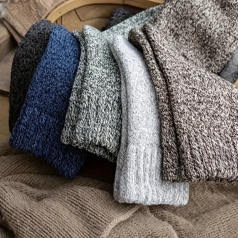 3/5 Paar warme Herrensocken, dicke Frottee-Socken bis zur – Bild 6